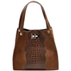 CARRY IT Italian Leather Tote Bag – Structured Croc-Embossed Design (Handmade in Florence)