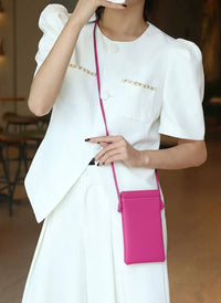 Perla Cow Leather Phone Crossbody Bag