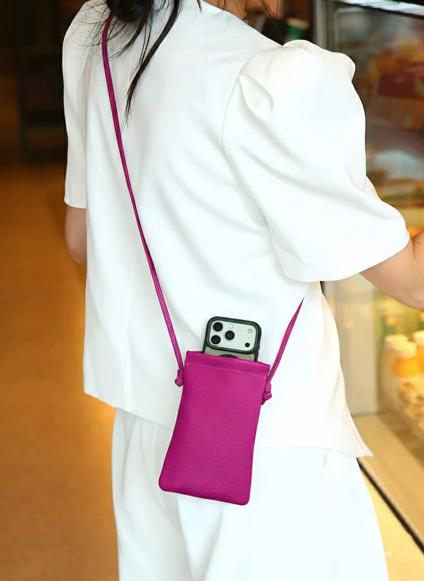 Perla Cow Leather Phone Crossbody Bag