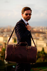 Fortunato Italian Leather Travel Bag - Handmade in Florence