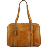 Iéna Shoulder tote in natural cowhide trim-19