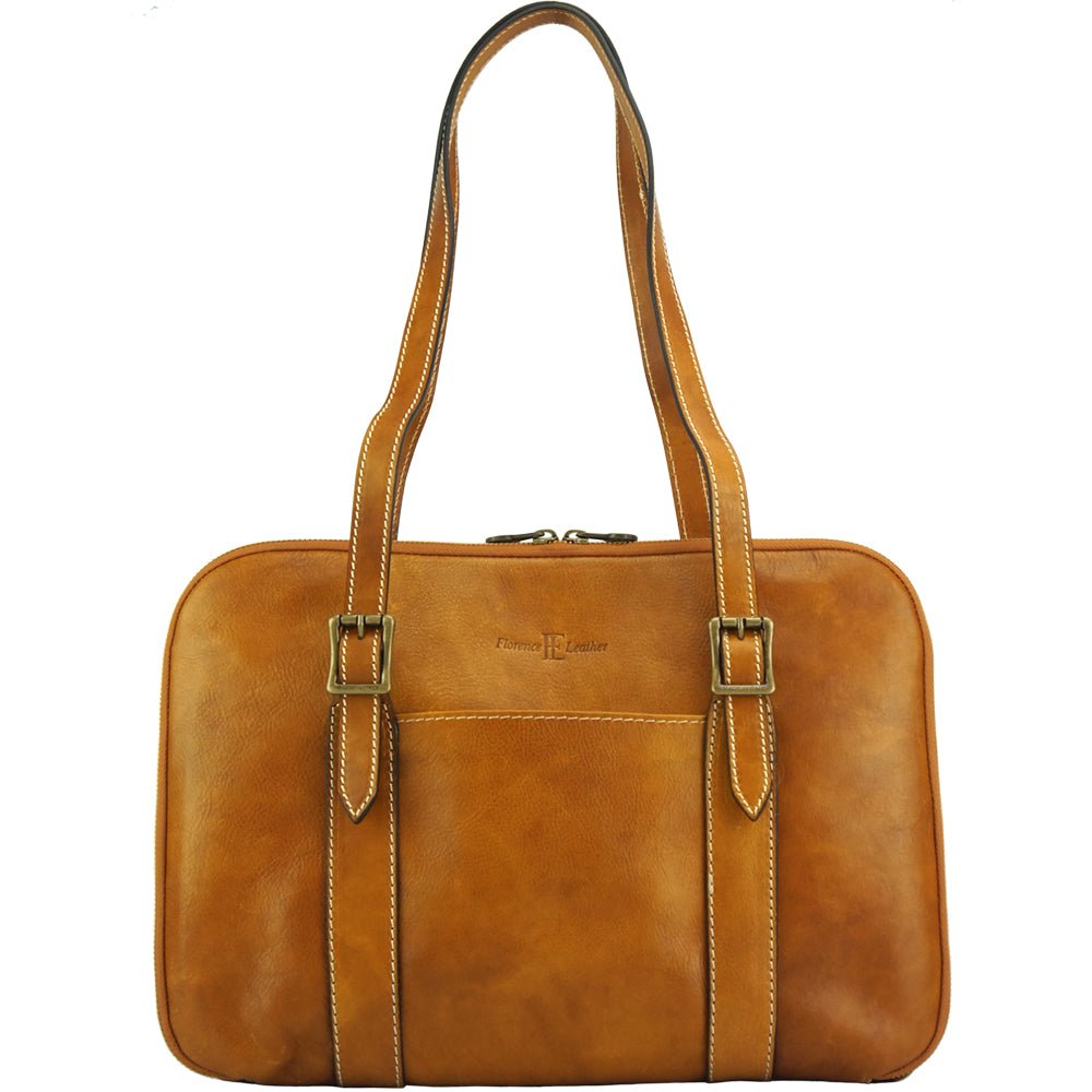 Iéna Shoulder tote in natural cowhide trim-19