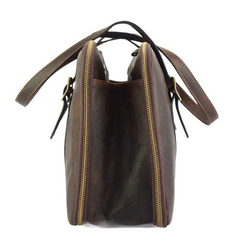 Iéna Shoulder tote in natural cowhide trim-16