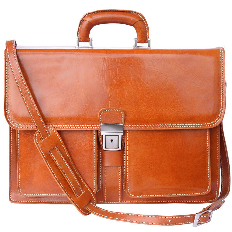 Leather briefcase with two compartments-27