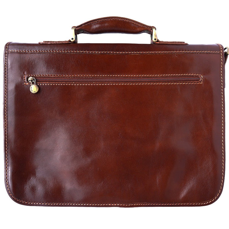 Leather briefcase with two compartments-4