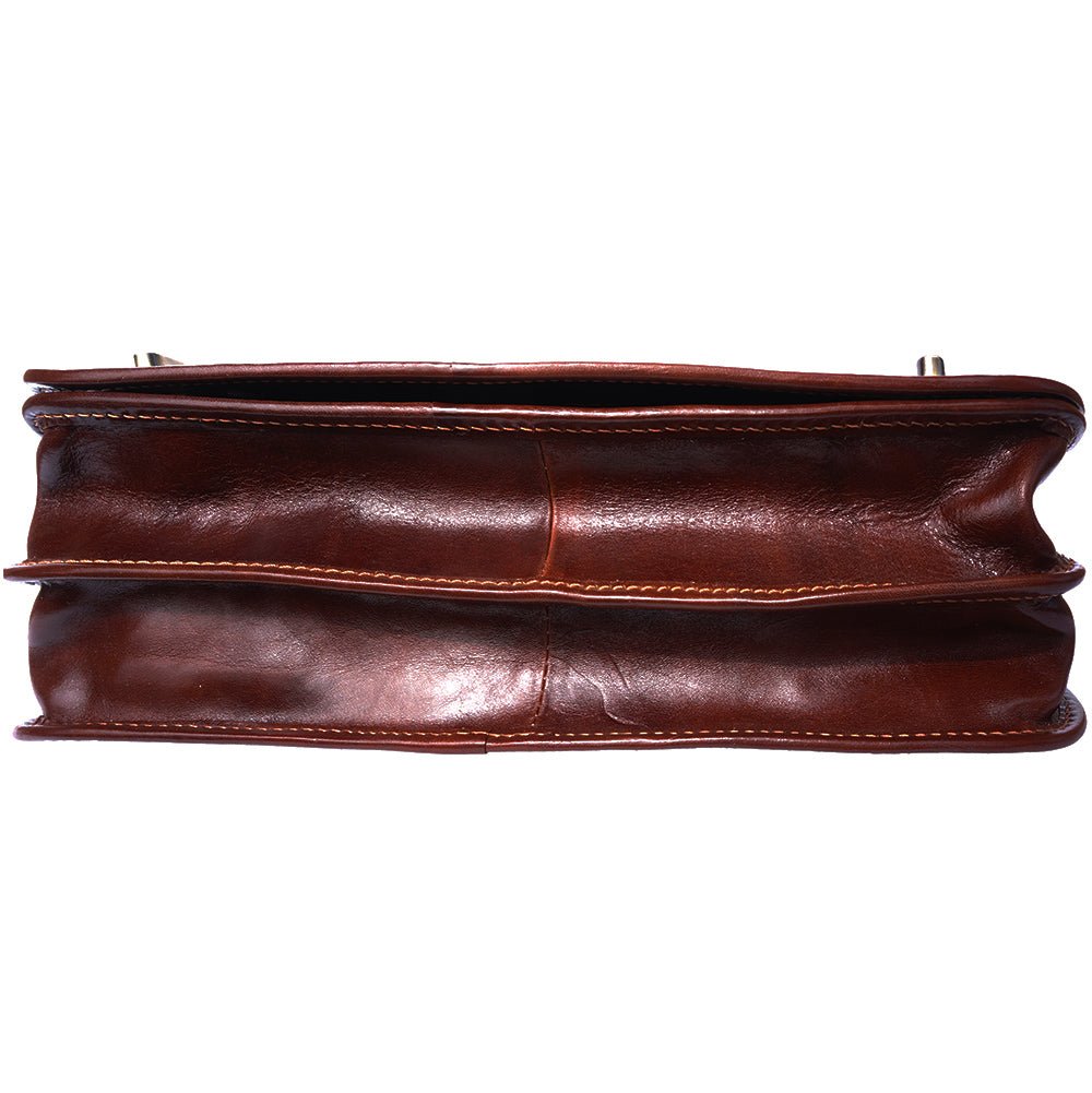 Leather briefcase with two compartments-0