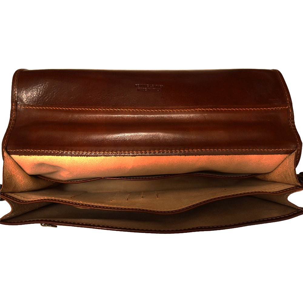 Leather briefcase with two compartments-1