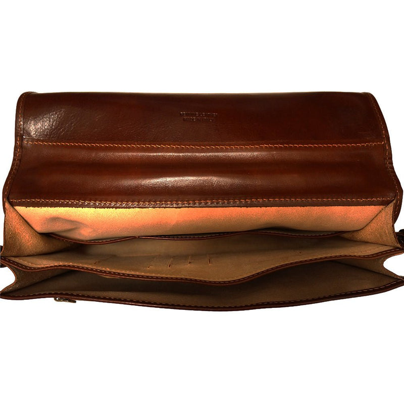 Leather briefcase with two compartments-1