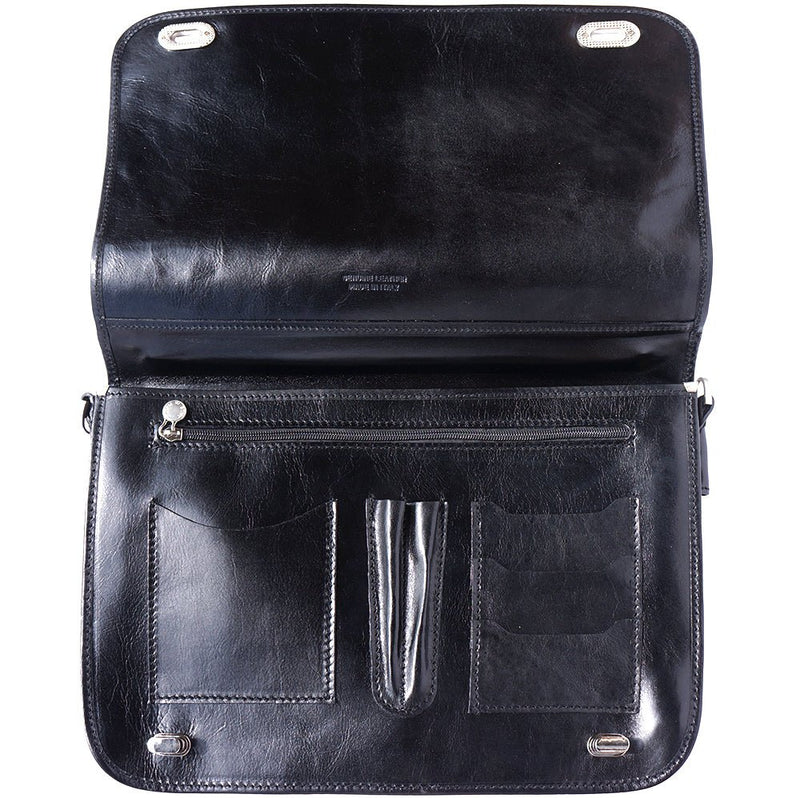 Leather briefcase with two compartments-10