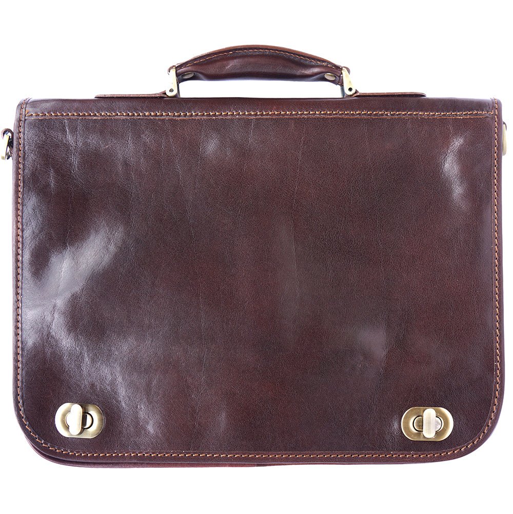 Leather briefcase with two compartments-26