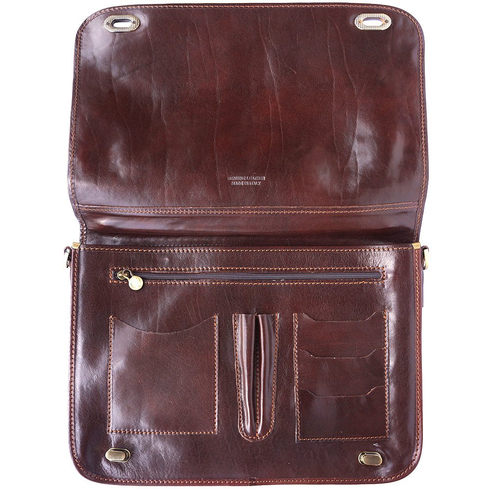 Leather briefcase with two compartments-14