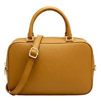Novara Structured Cow Leather Mini Boston Bag