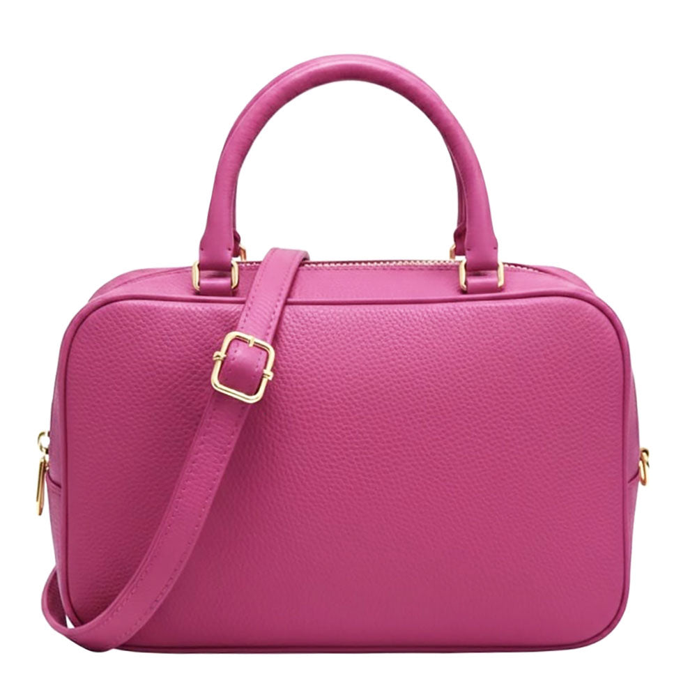 Novara Structured Cow Leather Mini Boston Bag