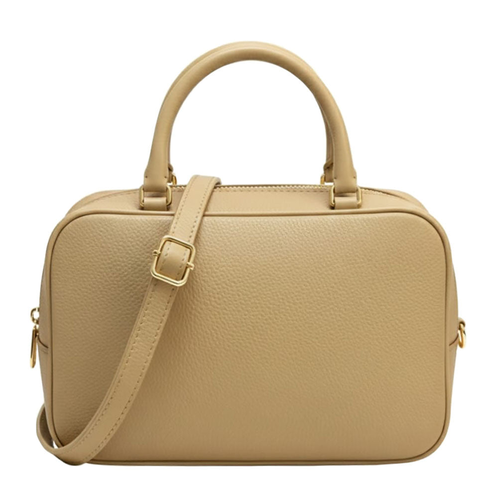 Novara Structured Cow Leather Mini Boston Bag