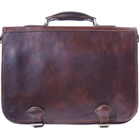 Leather briefcase in two compartments with double pockets on the front-29