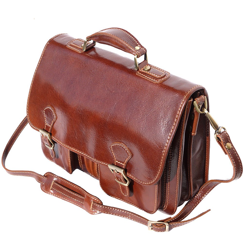 Leather briefcase with two compartments-18