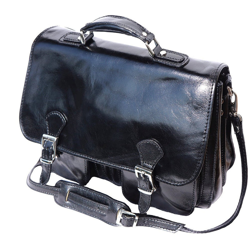 Leather briefcase with two compartments-14