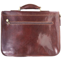 Leather briefcase with two compartments-0