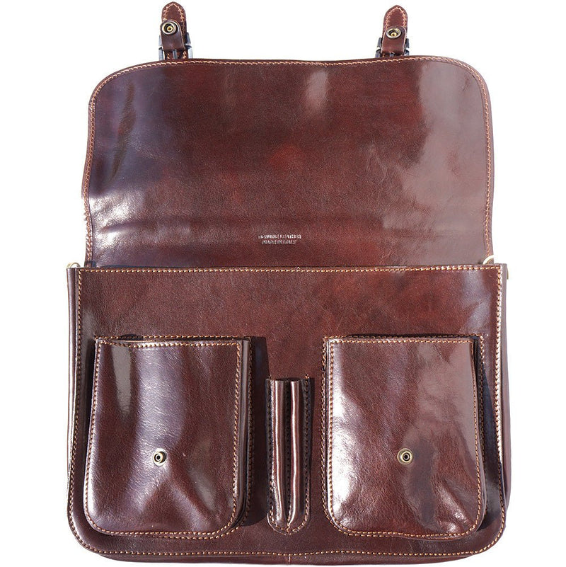 Leather briefcase with two compartments-3