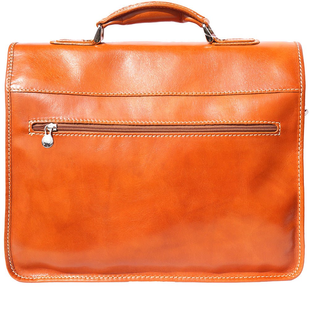 Leather briefcase with Laptop compartment inside-8