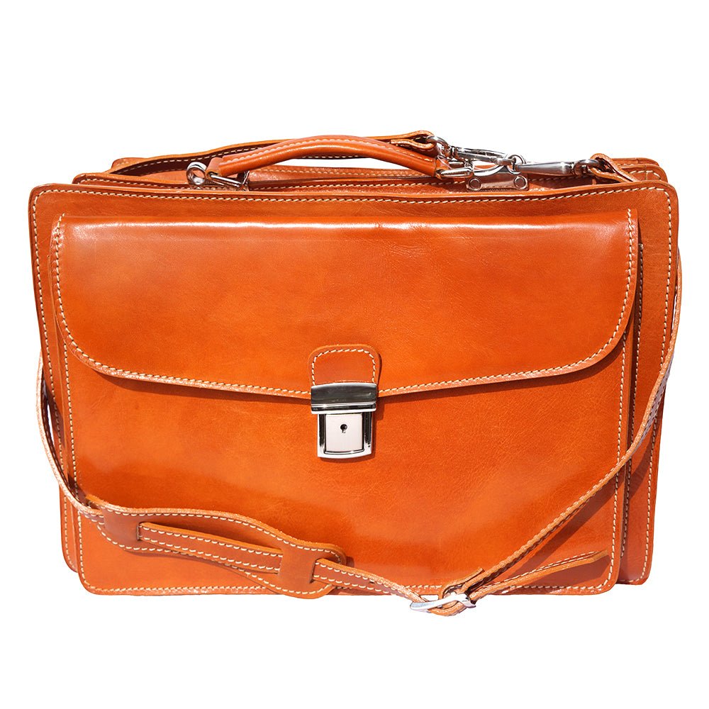 Leather briefcase Business class with two compartments-25