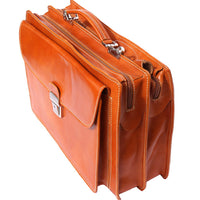 Leather briefcase Business class with two compartments-9