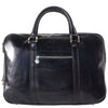 16 inch black leather briefcase - Gianpaolo