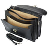 Leather Business Briefcase Beniamino with front pocket-3