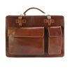 Daniele Leather Briefcase in dark brown. Unisex design and Italian made.