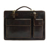 Unisex black leather business briefcase