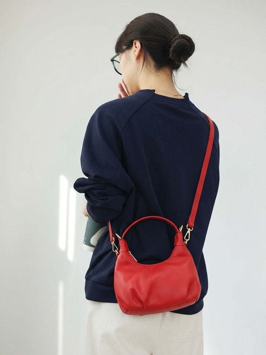 Noemi Compact Italian Leather Hobo Bag