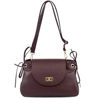 Gioia Structured Leather Flap Shoulder Bag