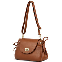 Gioia Structured Leather Flap Shoulder Bag