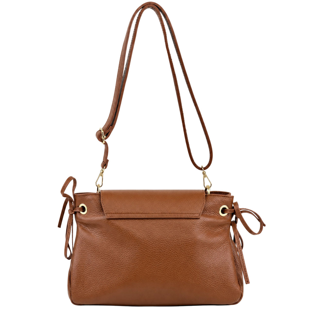 Gioia Structured Leather Flap Shoulder Bag