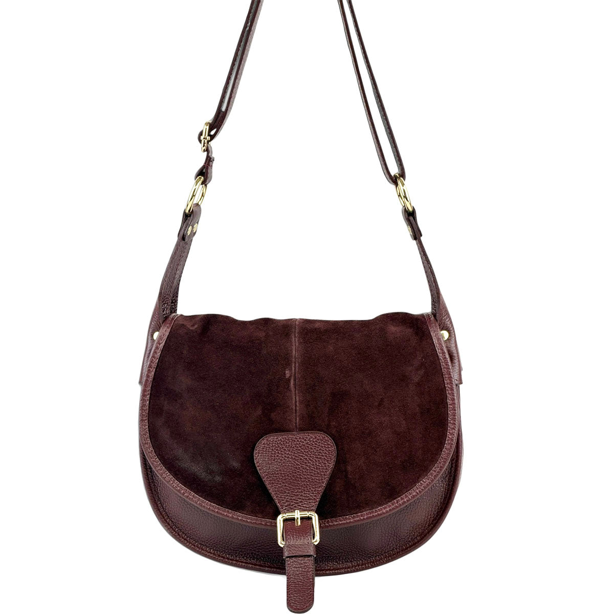 Lauren Italian Suede Saddle Shoulder Bag - view 2