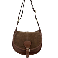 Lauren Italian Suede Saddle Shoulder Bag - view 3