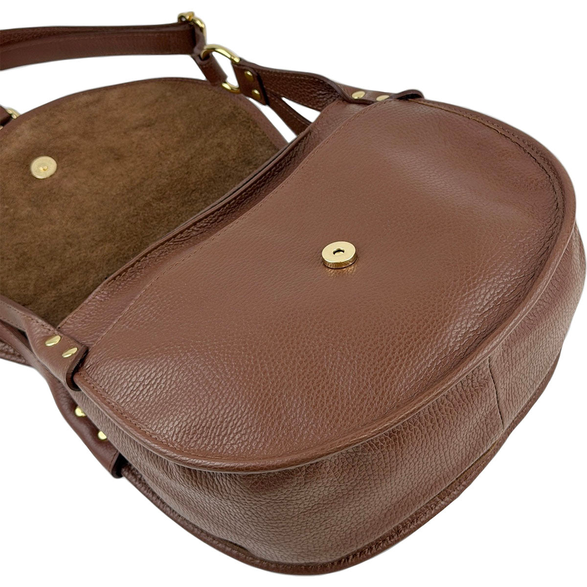 Lauren Italian Suede Saddle Shoulder Bag - view 9