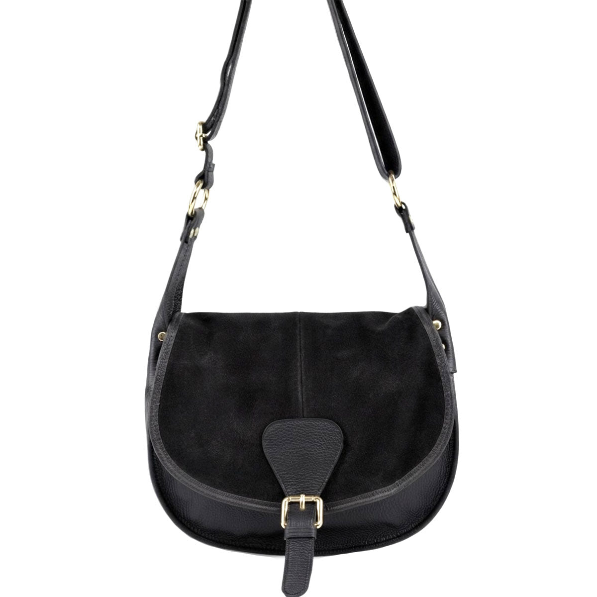 Lauren Italian Suede Saddle Shoulder Bag - view 1