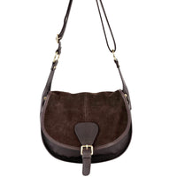 Lauren Italian Suede Saddle Shoulder Bag - view 11