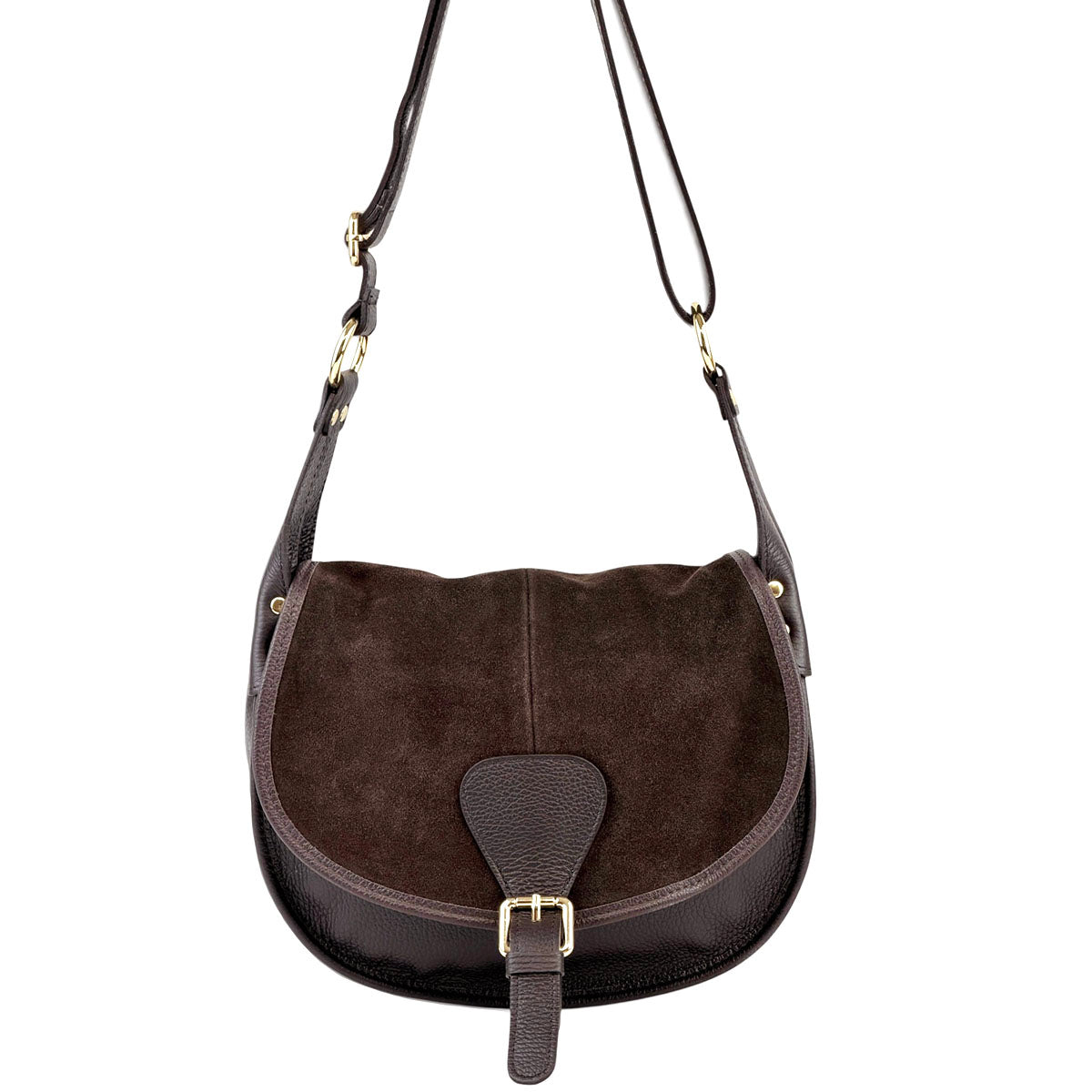 Lauren Italian Suede Saddle Shoulder Bag - view 11