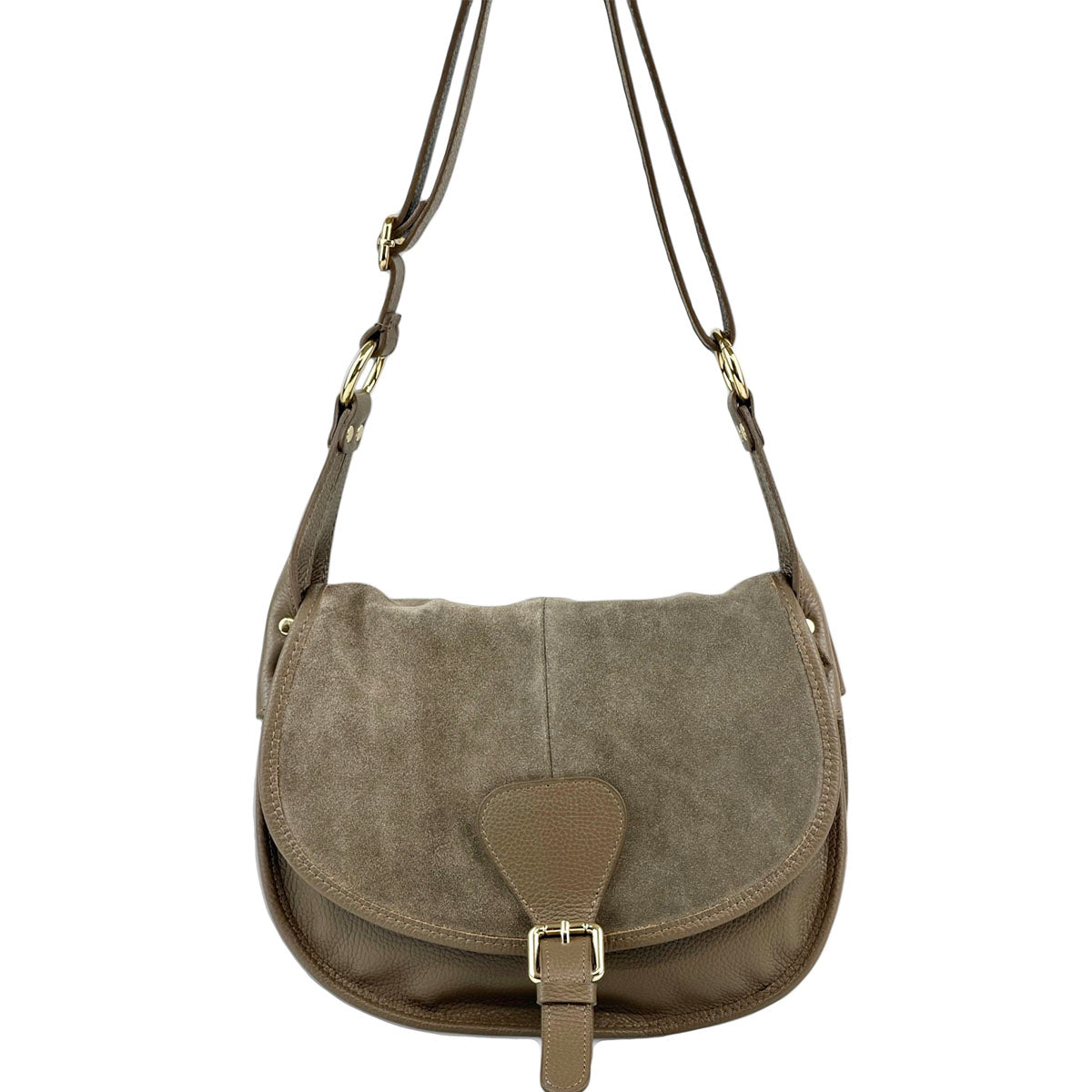 Lauren Italian Suede Saddle Shoulder Bag - view 13