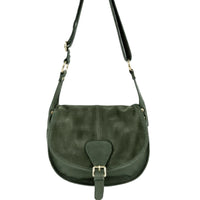 Lauren Italian Suede Saddle Shoulder Bag - view 12