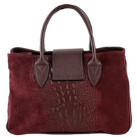 Alberta Italian Suede Structured Satchel Bag