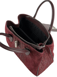 Alberta Italian Suede Structured Satchel Bag