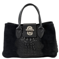 Alberta Italian Suede Structured Satchel Bag