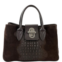 Alberta Italian Suede Structured Satchel Bag