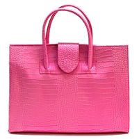 Crocetta Crocodile-Embossed Italian Leather Briefcase – Elegant Work Bag for Women