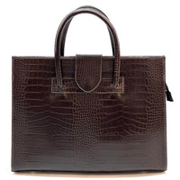 Crocetta Crocodile-Embossed Italian Leather Briefcase – Elegant Work Bag for Women