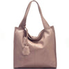 Zoe leather shoulder bag in antique pink