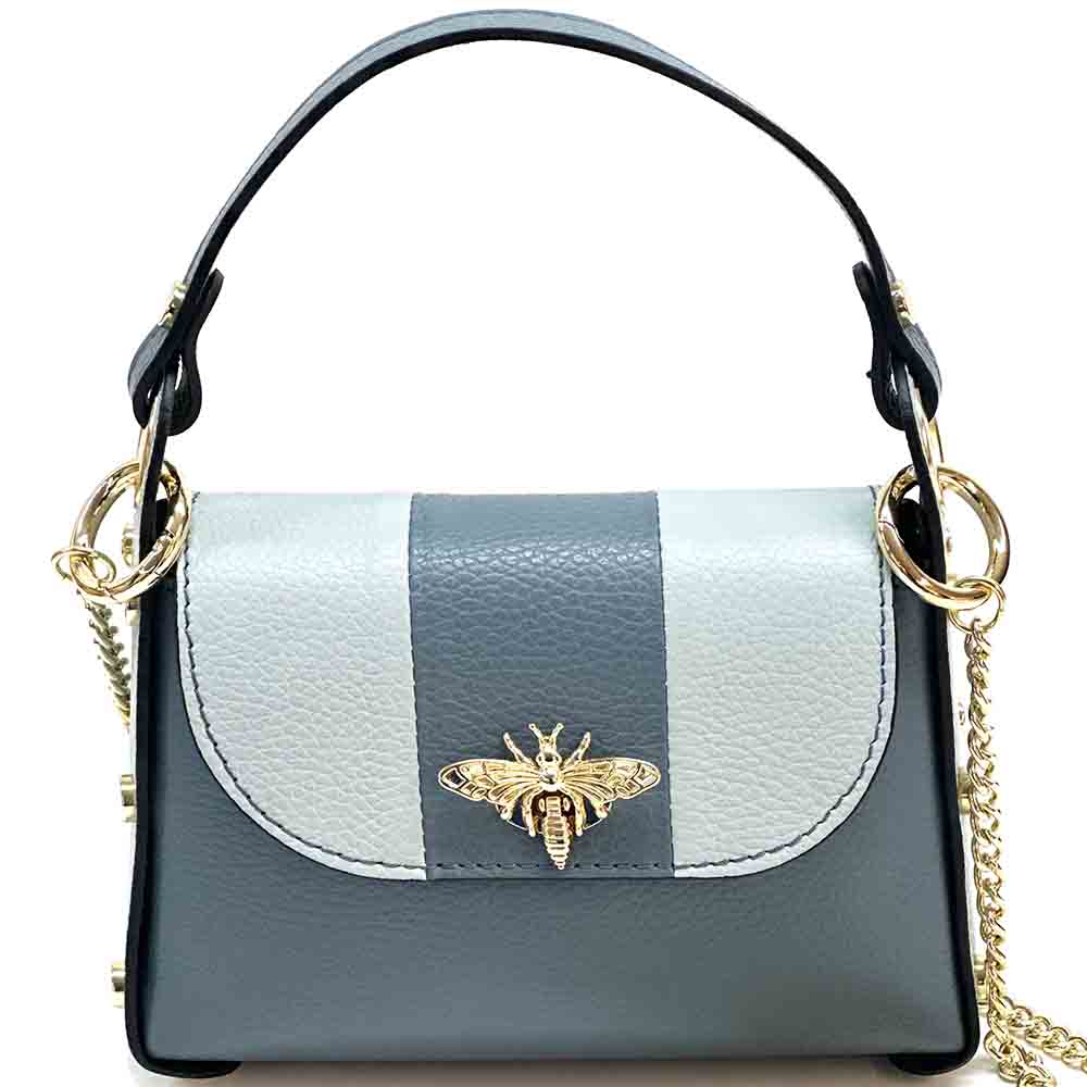 Virginia Bicolor Leather Handbag: Modern Elegance - Leather Italiano